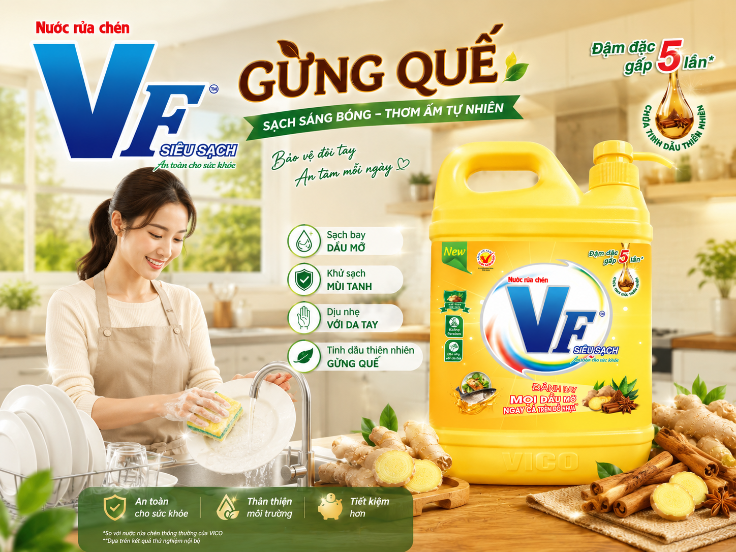 Nước Rửa Chén Hương Quế Có Gì Đặc Biệt? Vì Sao Nhiều Người Chọn VF Gừng Quế?